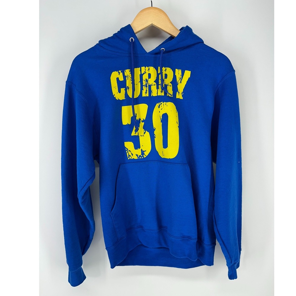 Jerzees Hoodie Men Small Blue Stephen Curry 30 Golden State Warriors NBA Graphic